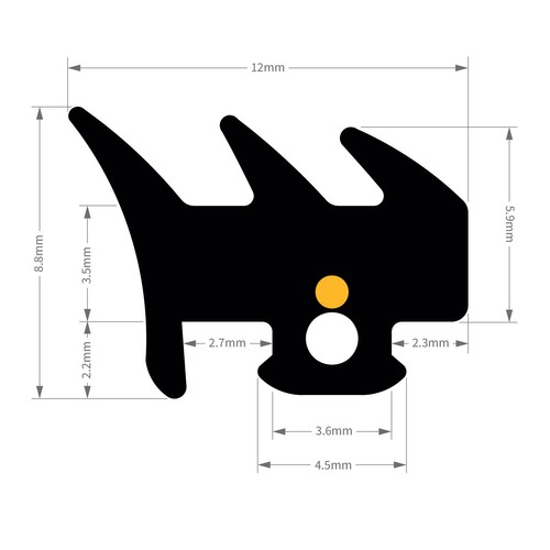 Bifold door rubber gasket - rubber,