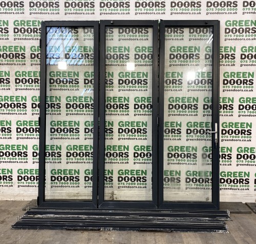 Grey aluminium bifold doors - aluminium,