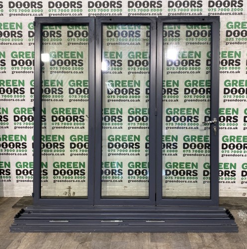 Grey aluminium folding - grey, bi-folding