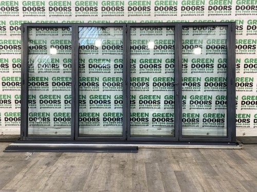Wide grey aluminium bifolds - aluminium,