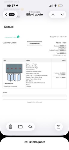 Aluminium fold doors - aluminium, with